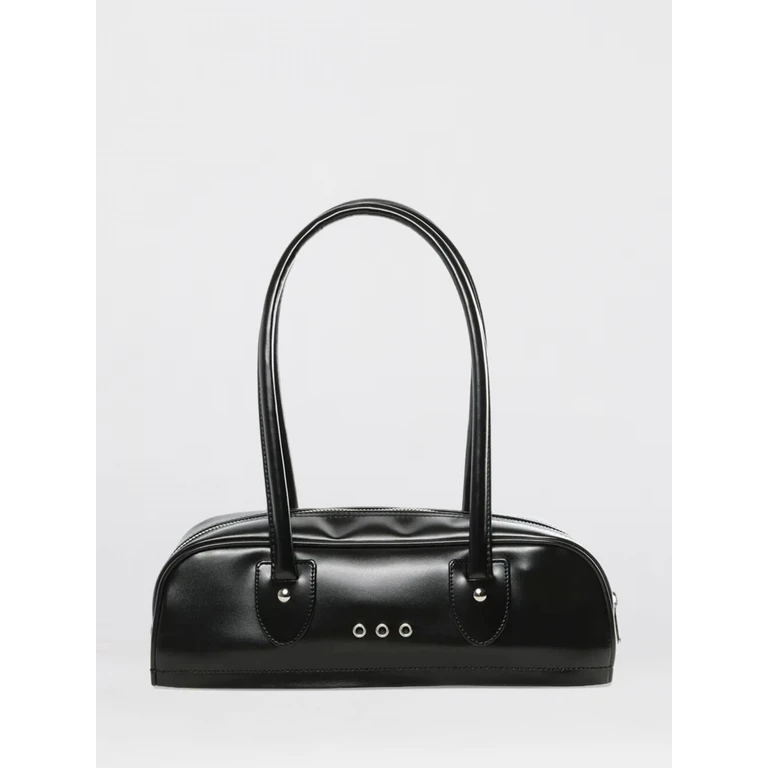 COMME DES GARÇONS Calfskin Leather Shoulder Bag with Metal Eyelets (RQK202BLACK)