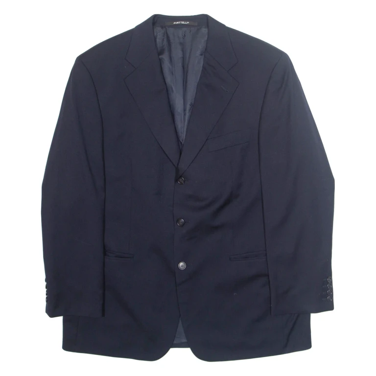 PIATTELLI Mens Blazer Jacket Blue L