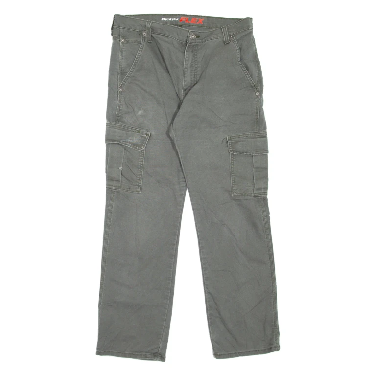 DICKIES Cargo Style Workwear Mens Jeans Green Regular Straight W32 L30