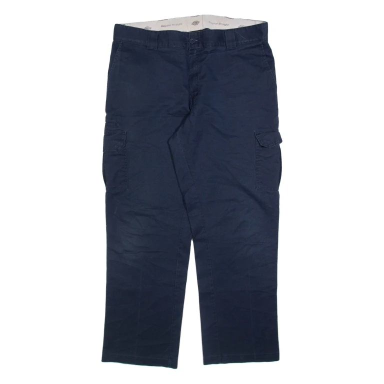 DICKIES Cargo Mens Trousers Blue Regular Straight W38 L32