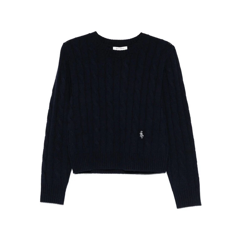 Sporty & Rich Pull Col Rond - Bleu (WS06665302BLDKNAV)