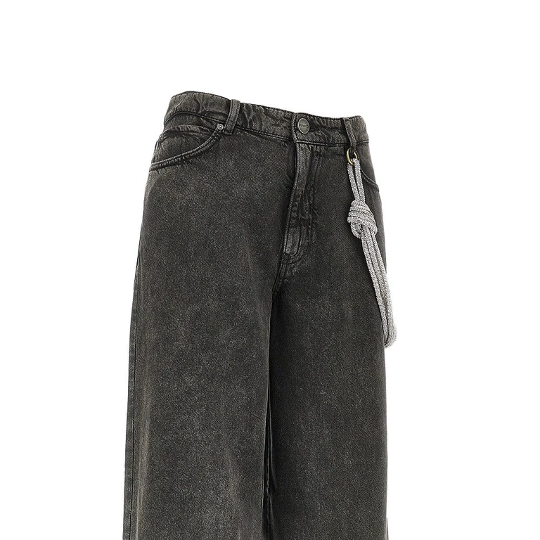 Jeans PINKO Loose Fit con cordino strass