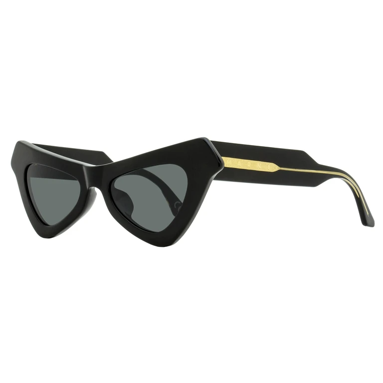 Triangular Cat Eye Sunglasses Fairy Pools OW8 Black 50mm