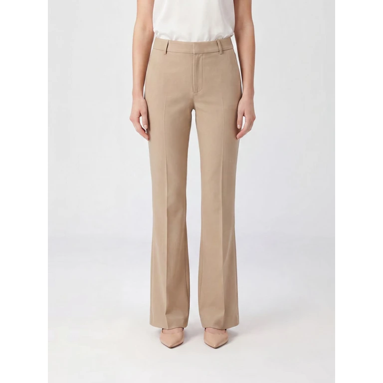 Flared Viscose Trousers with Pleats and Mid-Rise Waist (CDVSELZ00STDFT340035)