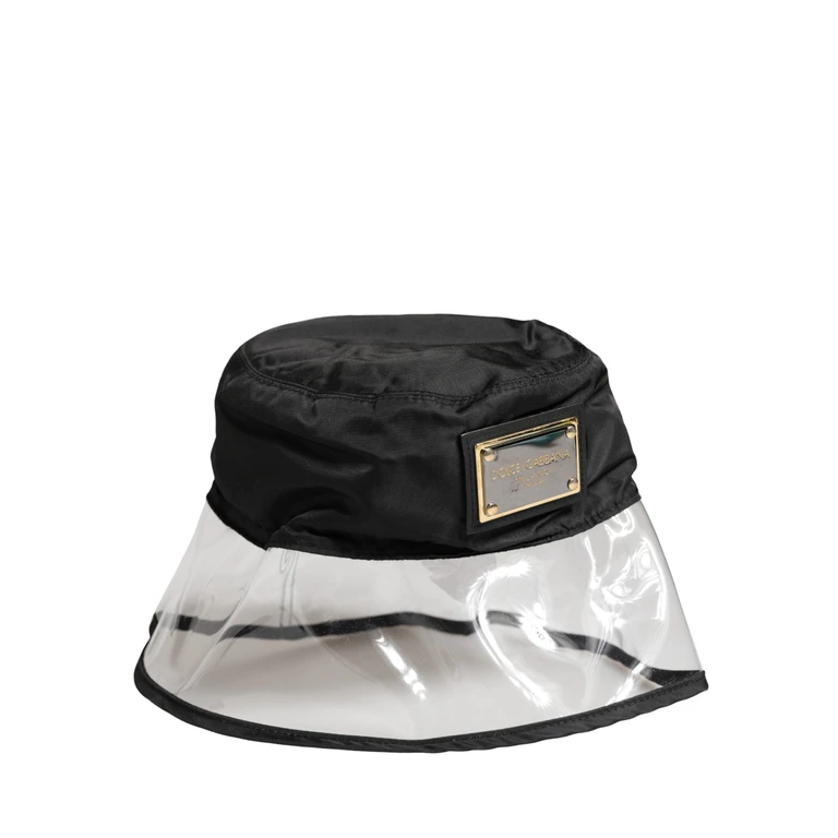 Dolce & Gabbana Men Black Plastic Fisherman Bucket Capello Hat Polyester - Men