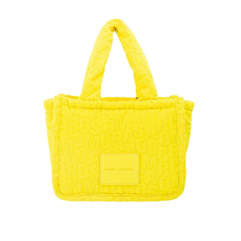 Marc Jacobs The Monogram Terry Tote Small Golden Kiwi Shoulder Bag Purse Silver Cotton Blend - Women