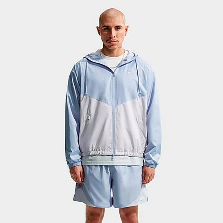 Nike Men's Windrunner Lined Jacket in Hydrogen Blue/Vast Grey/Vast Grey Size: XS