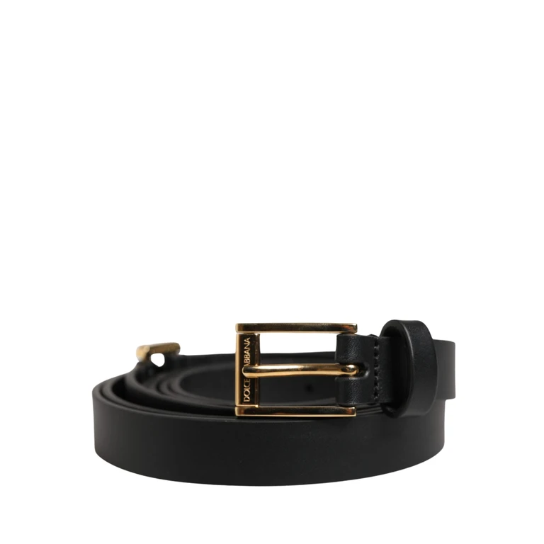 Dolce & Gabbana Men Black Leather Classic Metal Buckle Belt Calf - Men