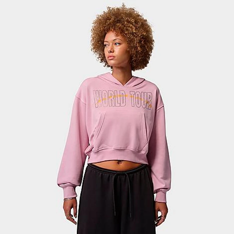 Jordan Women's Brooklyn Fleece Pullover Hoodie in Iced Carmine Size: XS
