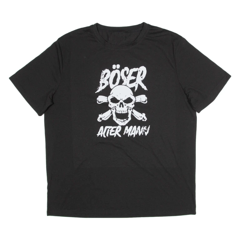 Skull Print Mens T-Shirt Black L