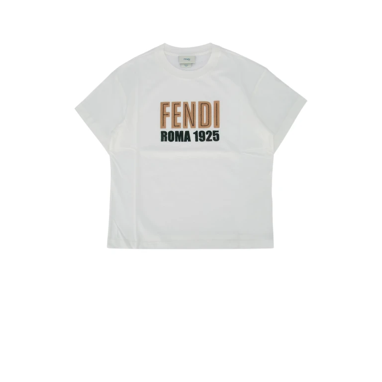 Fendi Kids T-Shirt Jersey Tinto Gessolinen Co+ricamo:pl