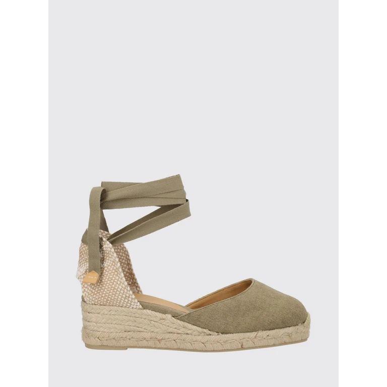 Carina Cotton Canvas Espadrilles with Mid Wedge Heel and Ankle Ties (022205423)