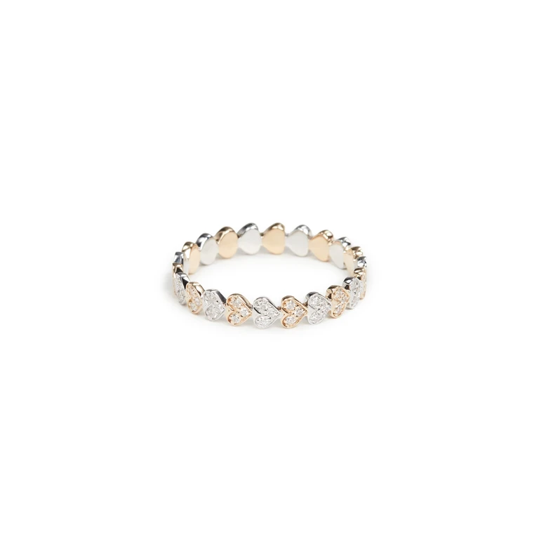 Sydney Evan Tiny Heart Eternity Ring Yellow/Gold 6