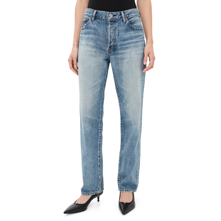 MOUSSY VINTAGE Leyden Straight Leg Jeans Light Blue 25