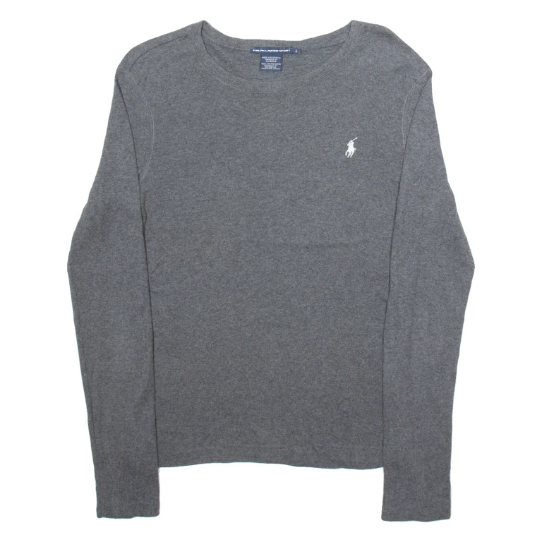 POLO SPORT RALPH LAUREN Womens Jumper Grey Tight Knit L