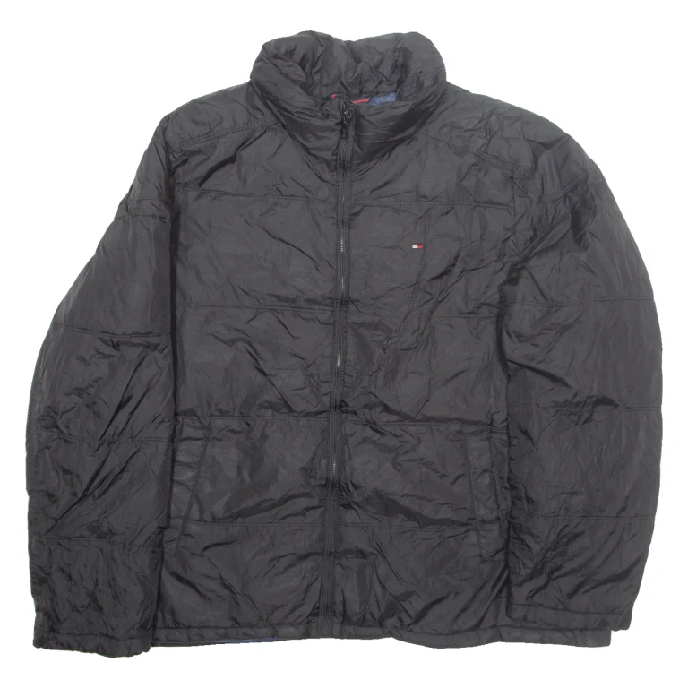 NAUTICA Mens Puffer Coat Black Nylon 2XL