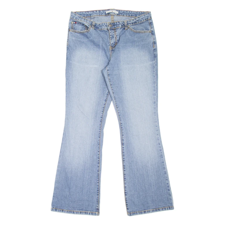 TOMMY HILFIGER Womens Jeans Blue Regular Bootcut Stone Wash W34 L32