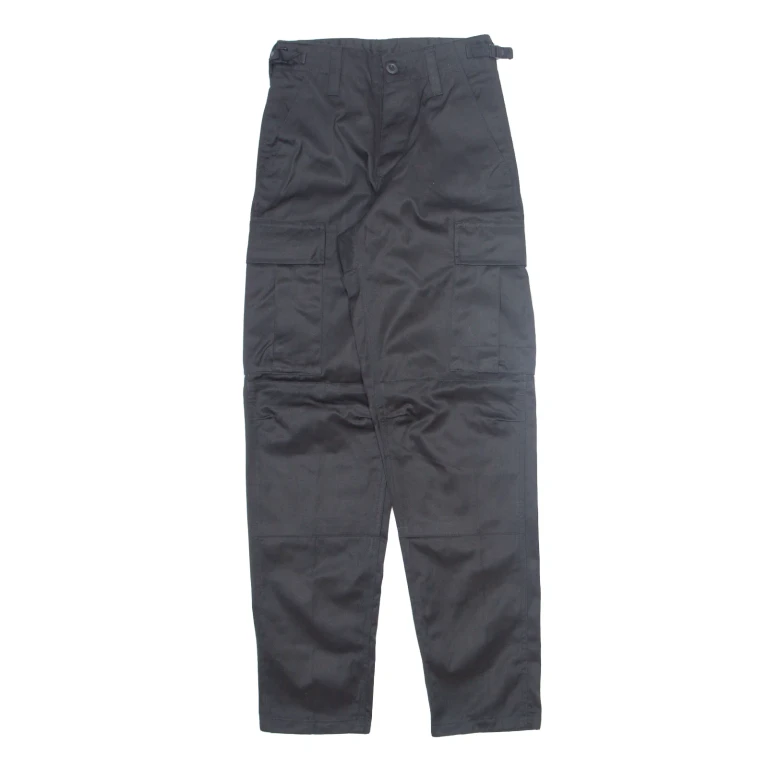 Military Cargo Mens Trousers Black Slim Straight W24 L30 (GG2-080724-4150)