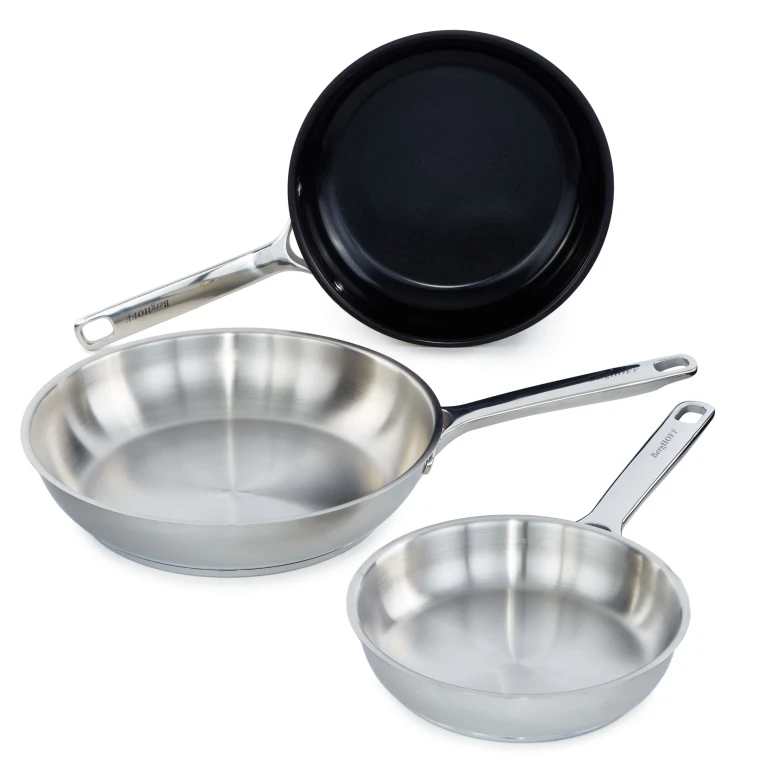 DiNA Helix 18/10 Stainless Steel 3pc Frying Pan Set, Recycled