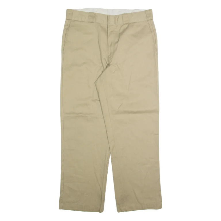 DICKIES Chino Mens Trousers Beige Regular Straight W34 L27