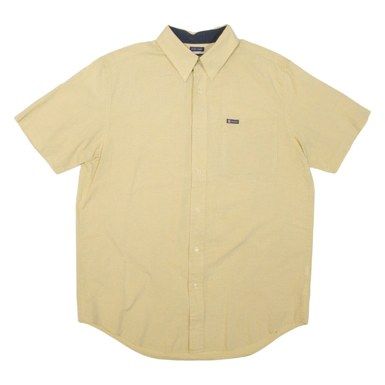 CHAPS Mens Shirt Yellow Check M