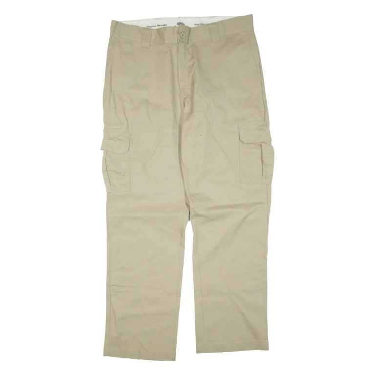 DICKIES Cargo Mens Trousers Beige Regular Straight W36 L32