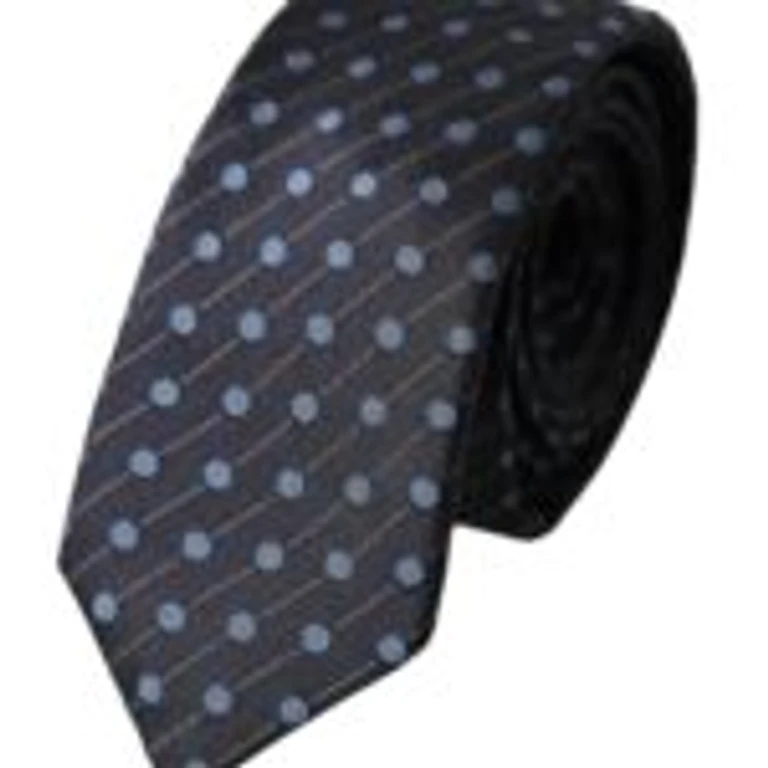 Dolce & Gabbana Black Blue Polka Dot Silk Adjustable Men Tie And - Men
