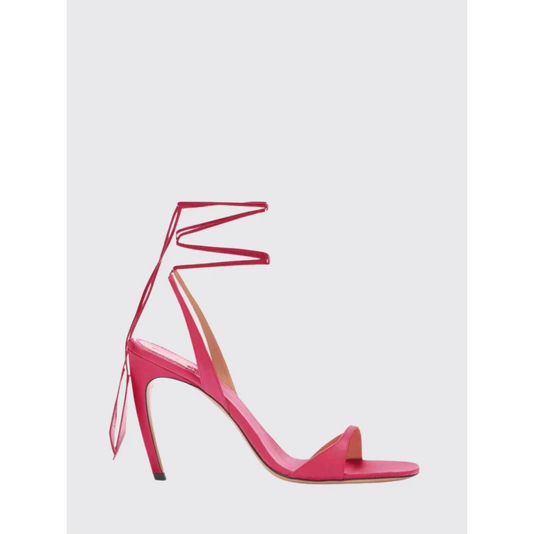 Ora Leather Mule Sandals with Curved High Heel and Ankle Ties (260WSH00899EEE106AA149)