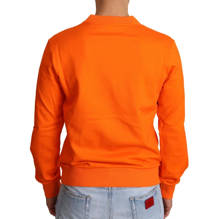 Dolce & Gabbana Orange King Ceasar Cotton Pullover Sweater Clothing - Men