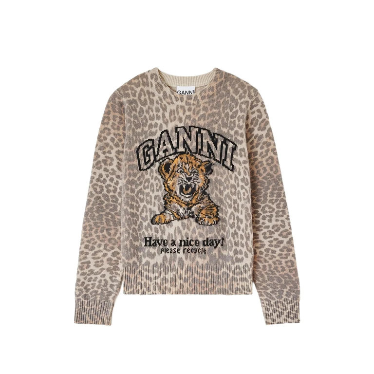 Ganni Strawberry-motif Intarsia-knit Sweater