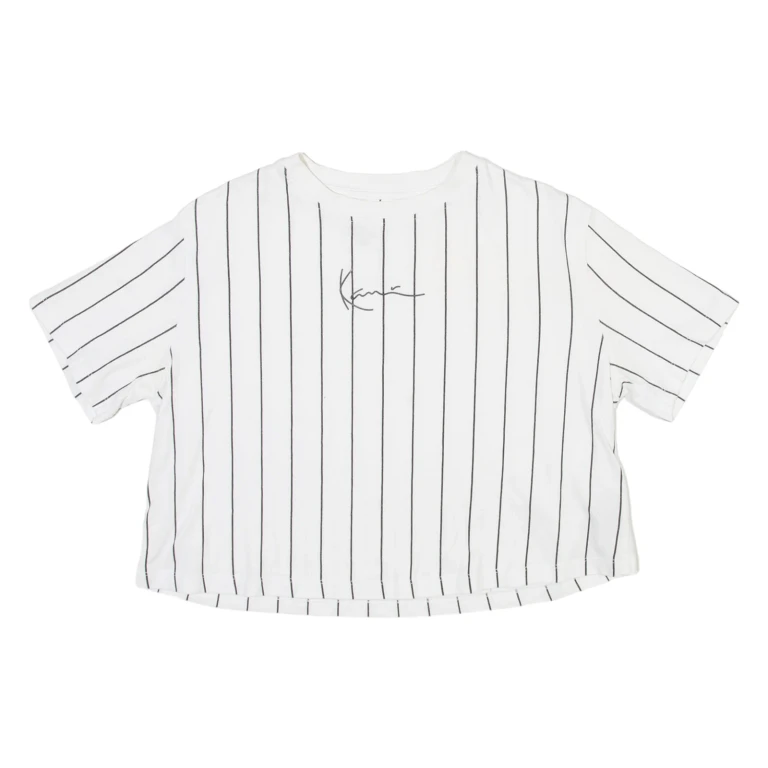 KARL KANI Womens T-Shirt White Crew Neck XS