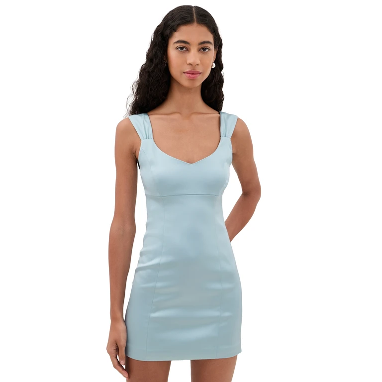 ALICE + OLIVIA Renee Soft Fitted Mini Dress Blue Breeze 12