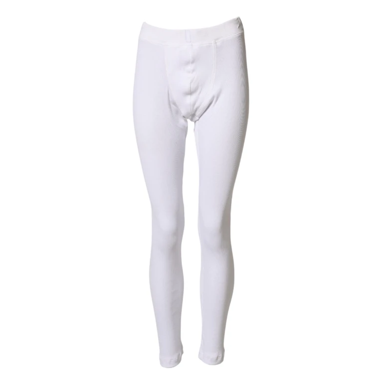 Dolce & Gabbana White Cotton Mid Waist Tights Leggings Pants - Men