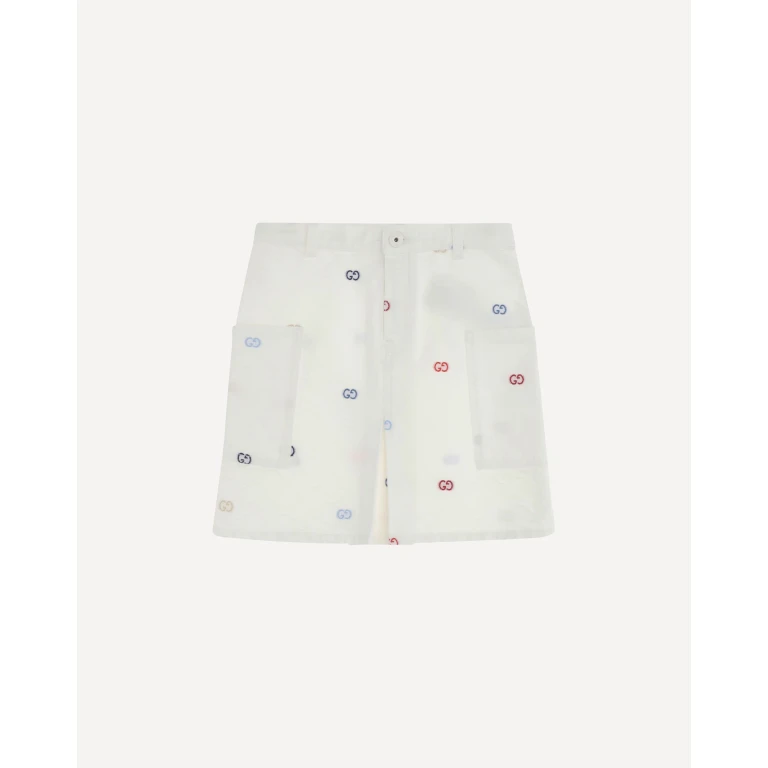 GG Baumwoll-Denim Jacquard Rock für Mädchen (6 Jahre)