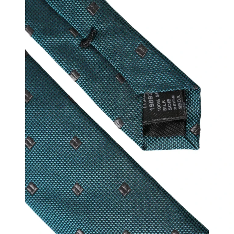 Dolce & Gabbana Green Patterned Silk Adjustable Men Tie - Men