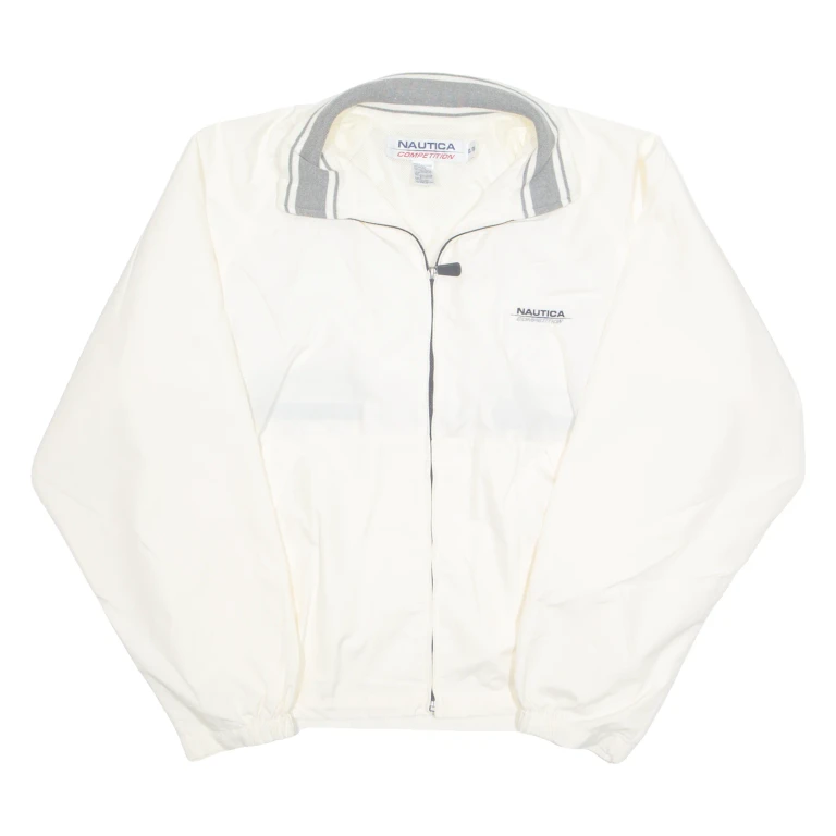 NAUTICA Mesh Lined Mens Windbreaker Jacket Cream L