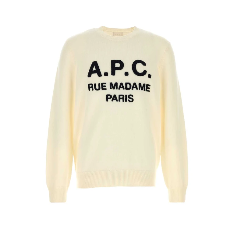 A. P.C. Cream Wool Maurice Sweater Ecru Exterior: Virigin Maglieria - Men
