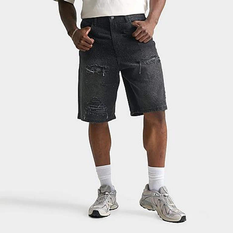 Depart V2 Distressed Denim Shorts in Schwarz