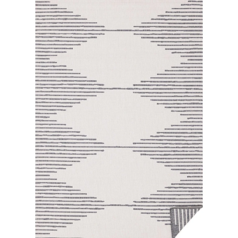 Bristol 6 x 9 Gray Triangles Reversible Indoor-Outdoor Area Rug