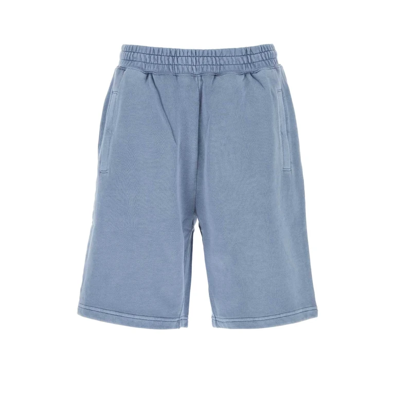 Carhartt Wip Light-Blue Cotton Nelson Sweat Short Gentlebluegarmentdyed Exterior - Men