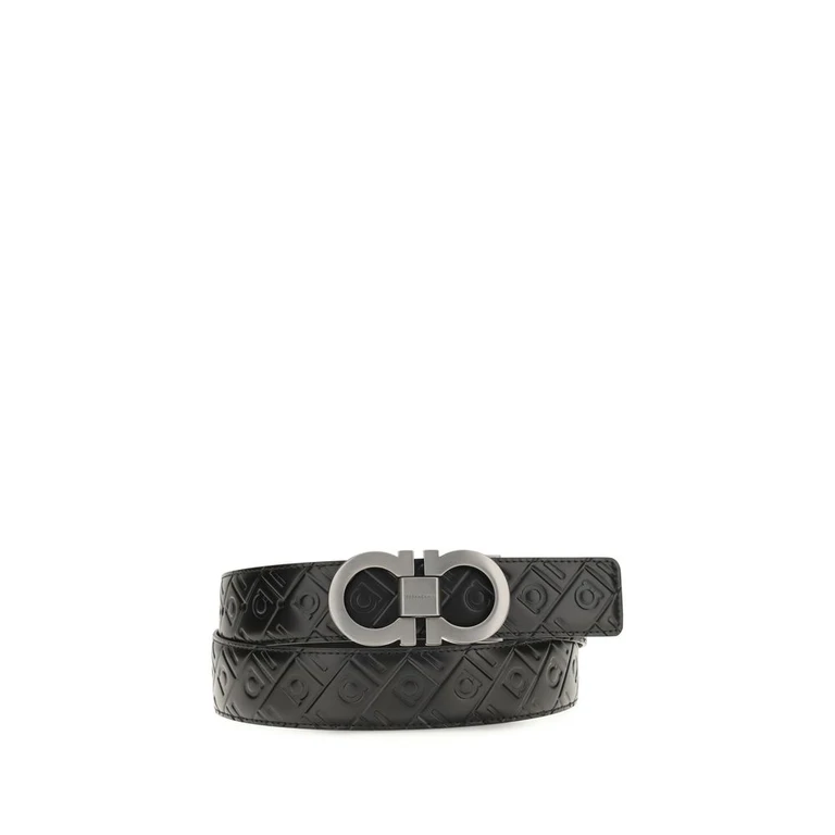 Ferragamo Black Calf Leather Bos Taurus Regular Belt - Men