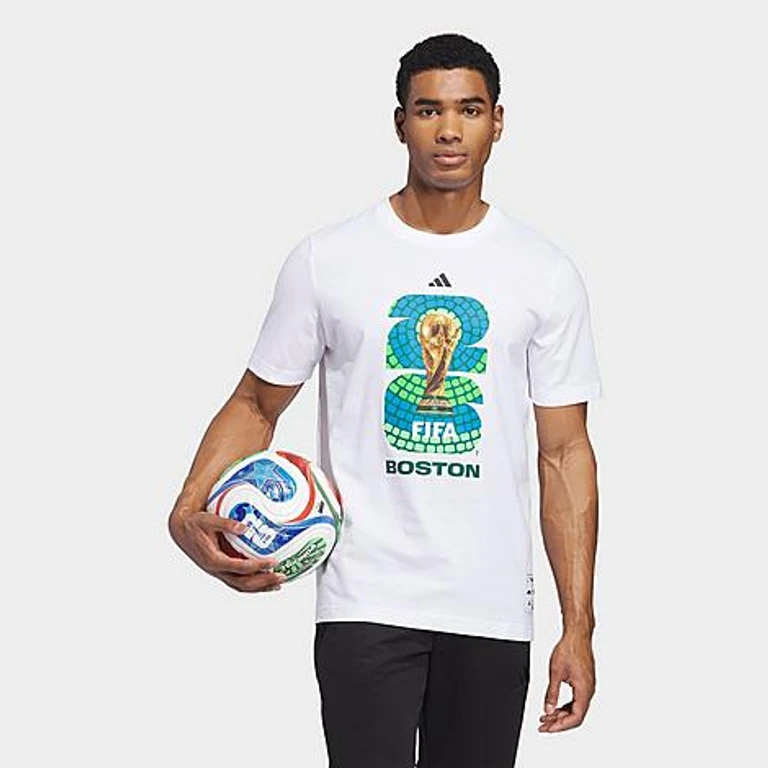 adidas Men's Soccer FIFA World Cup 26 Host City Boston Graphic T-Shirt in White Size: XS