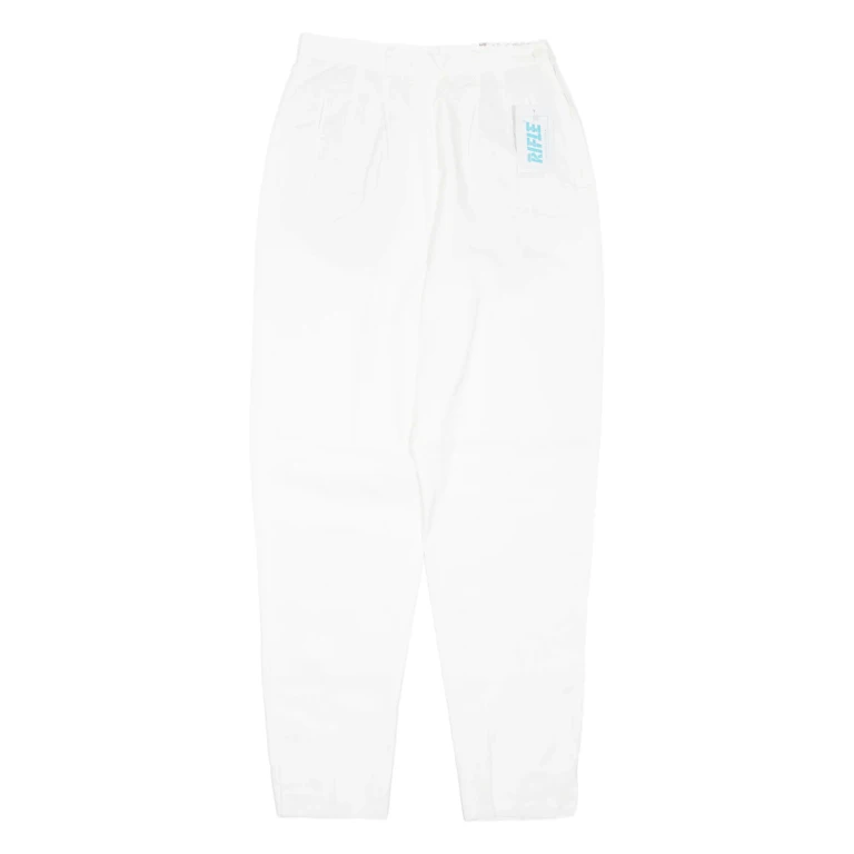 RIFLE Womens Trousers White Regular Tapered W26 L29