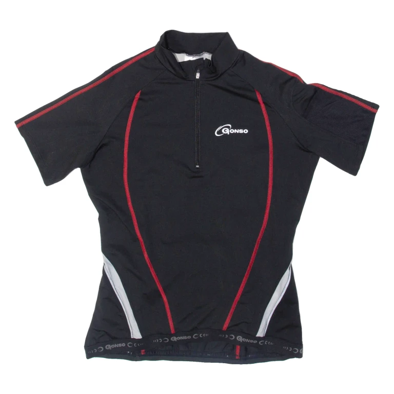 GONSO Cycling Womens Jersey Black 1/4 Zip UK 12