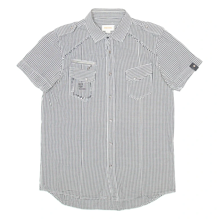 DIESEL Womens Shirt Black Gingham L
