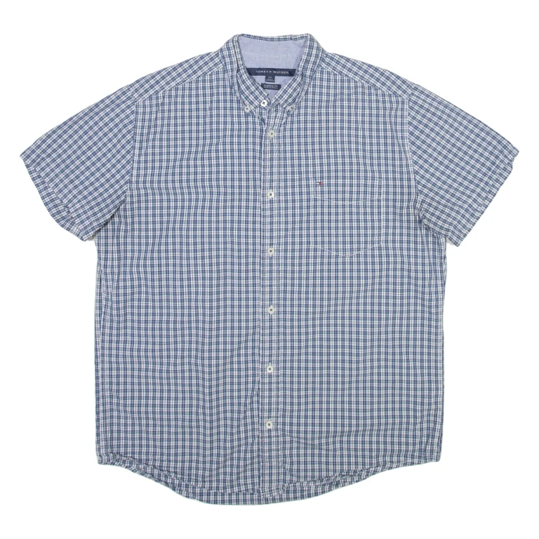 TOMMY HILFIGER Mens Shirt Blue Check L