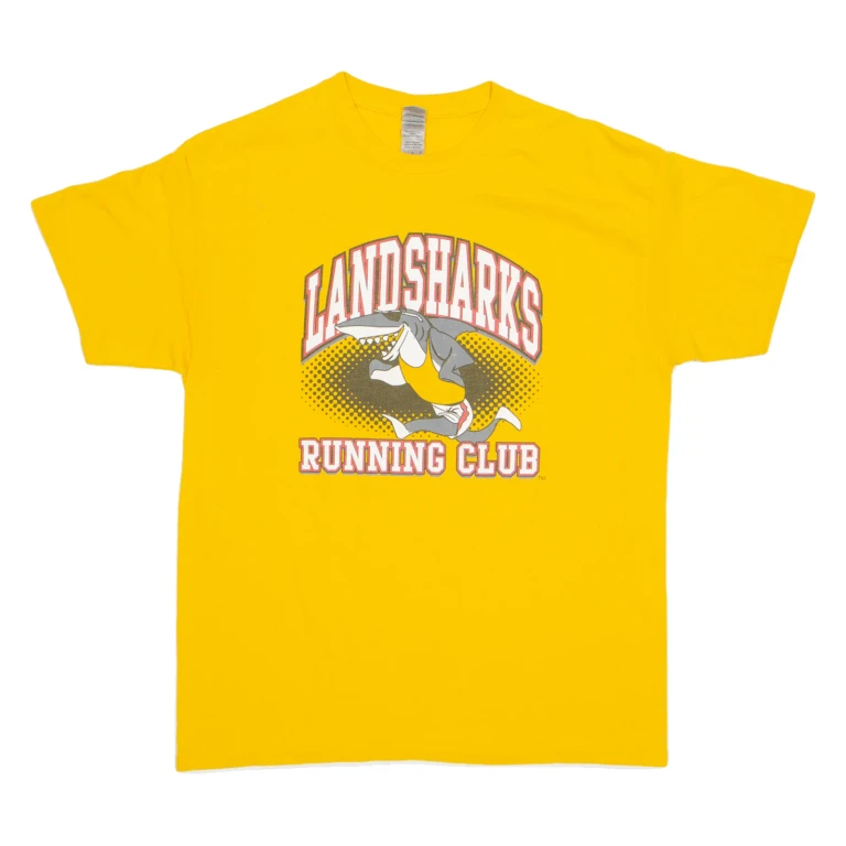 GILDAN Landsharks Running Club Colorado Mens T-Shirt Yellow USA L