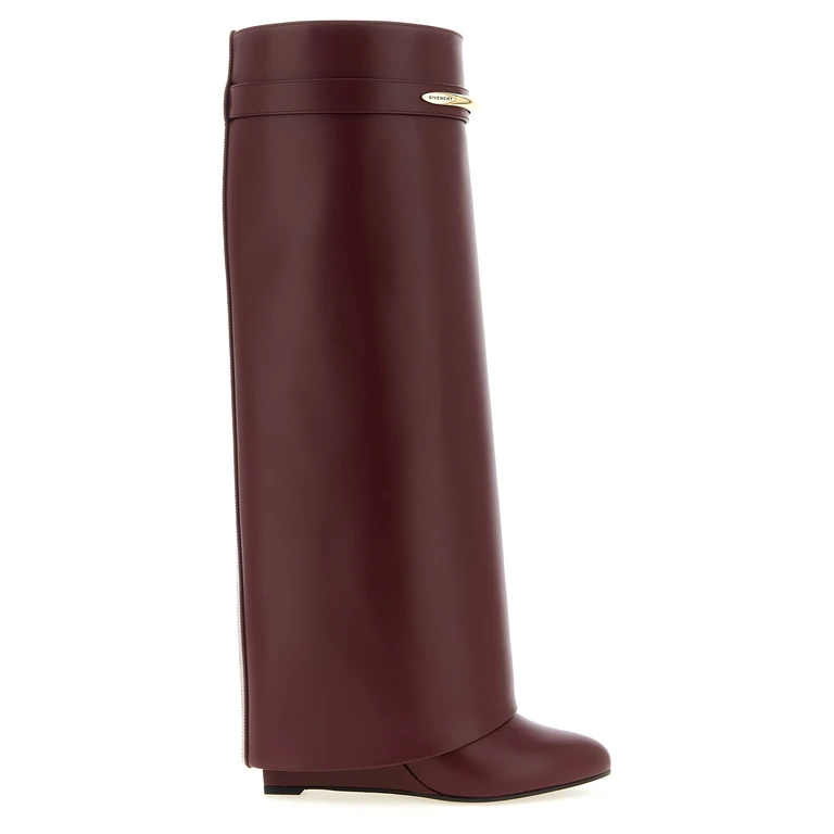 Givenchy Bordeaux Calfskin Over The Knee Shoe - Women