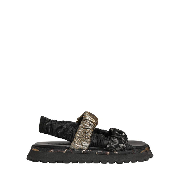 Dolce & Gabbana Black Ruching Detail Flats Men Sandals Shoes Leather - Men