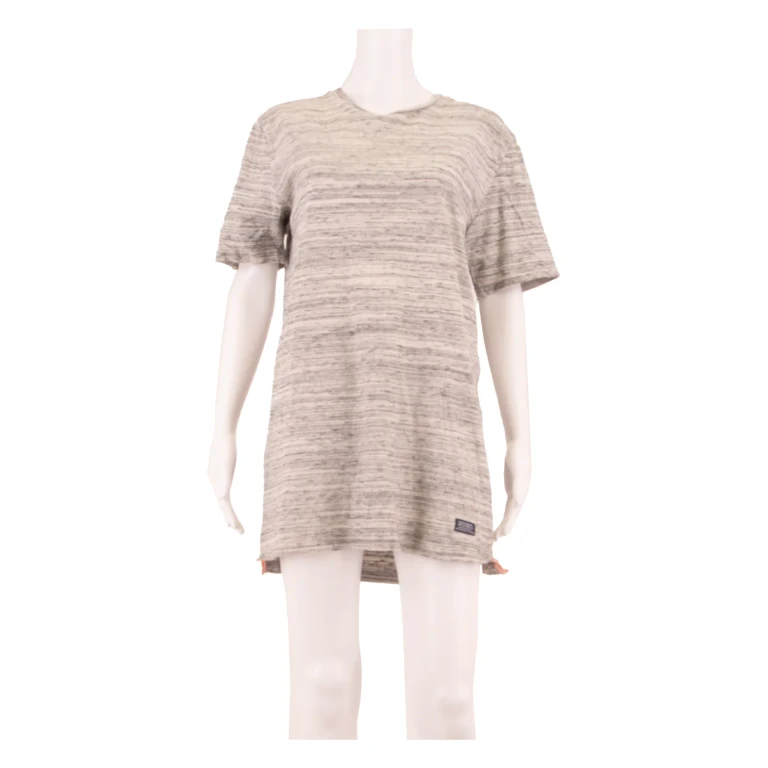 SUPERDRY Womens T-Shirt Dress Grey Short Sleeve Knee Length S